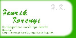 henrik korenyi business card